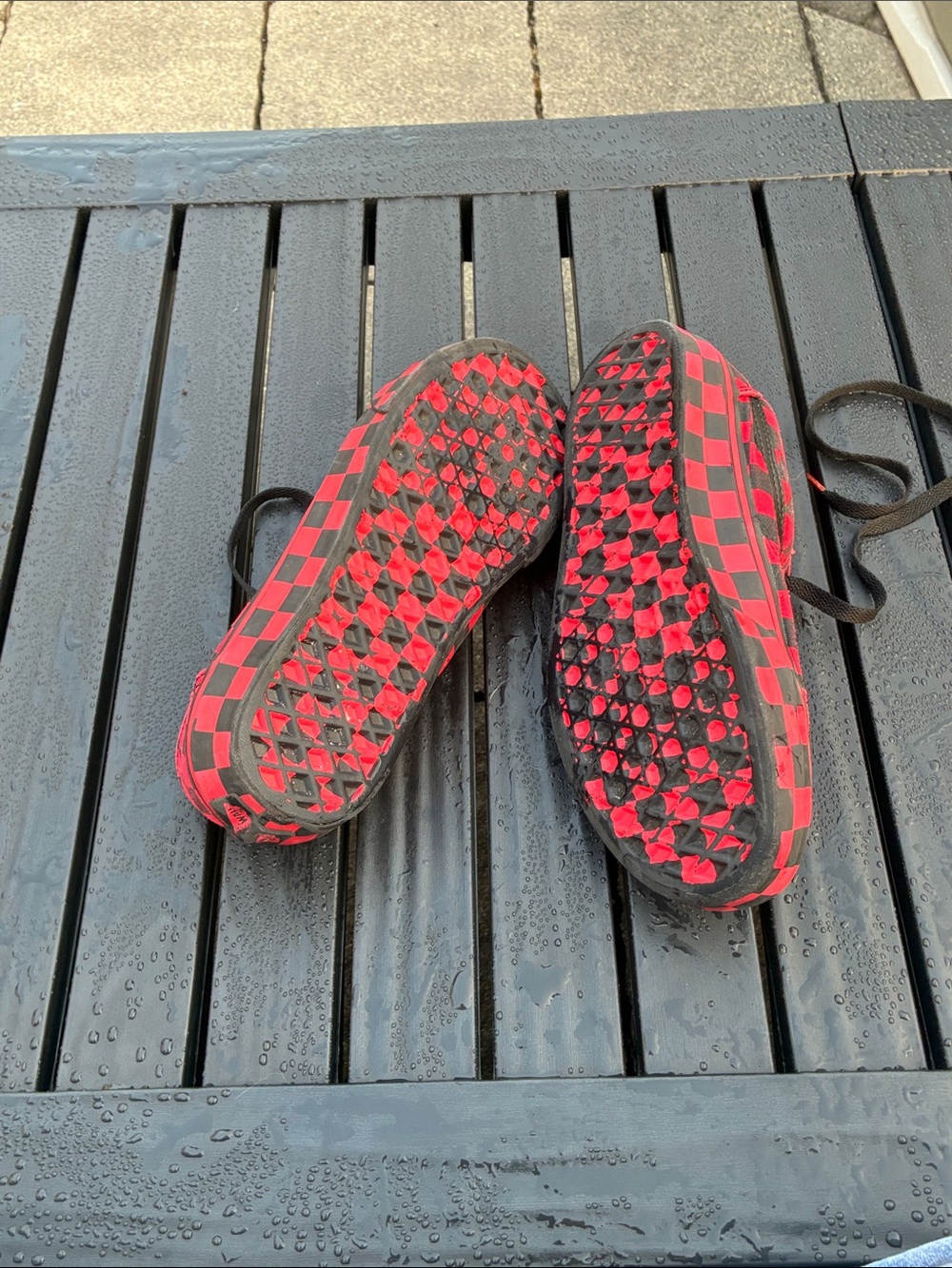 Women’s Vans Red and Black Checkerboard Skater Sneakers 6.5 - Picture 5 of 9
